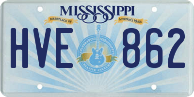 MS license plate HVE862