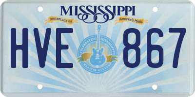 MS license plate HVE867