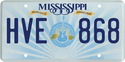 MS license plate HVE868