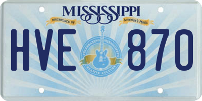 MS license plate HVE870