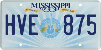 MS license plate HVE875