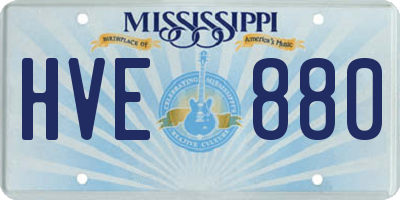MS license plate HVE880