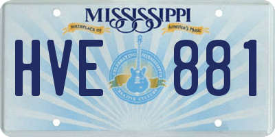 MS license plate HVE881