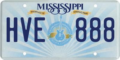 MS license plate HVE888