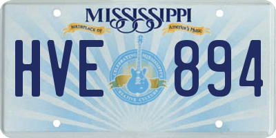 MS license plate HVE894