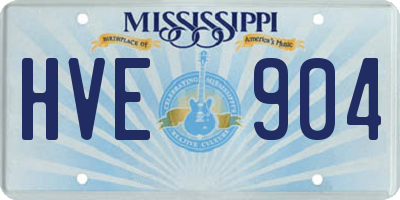 MS license plate HVE904