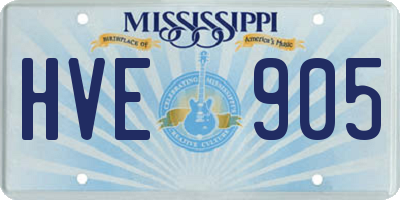 MS license plate HVE905