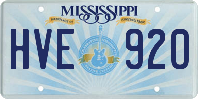 MS license plate HVE920
