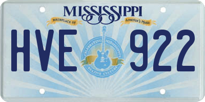MS license plate HVE922
