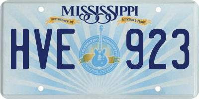 MS license plate HVE923