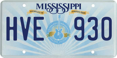 MS license plate HVE930