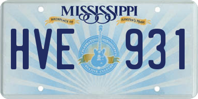 MS license plate HVE931