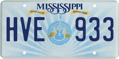 MS license plate HVE933
