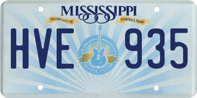 MS license plate HVE935