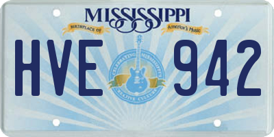 MS license plate HVE942