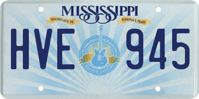 MS license plate HVE945