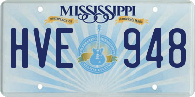 MS license plate HVE948