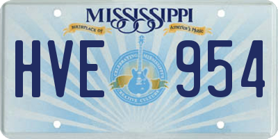 MS license plate HVE954