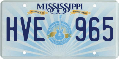 MS license plate HVE965
