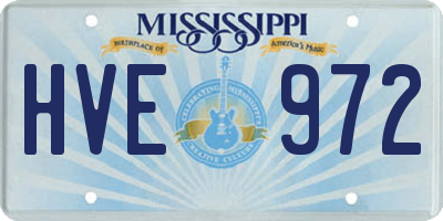 MS license plate HVE972