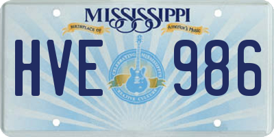 MS license plate HVE986