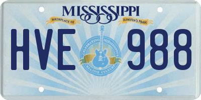 MS license plate HVE988