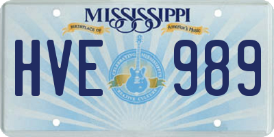 MS license plate HVE989