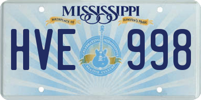 MS license plate HVE998