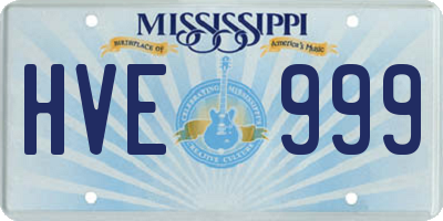 MS license plate HVE999