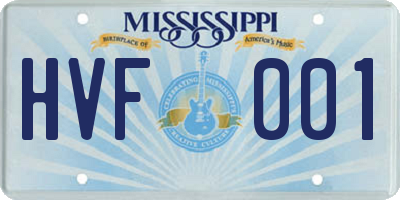 MS license plate HVF001