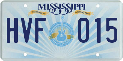 MS license plate HVF015