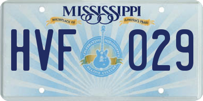 MS license plate HVF029