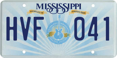 MS license plate HVF041
