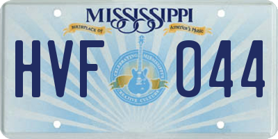 MS license plate HVF044