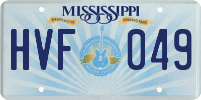 MS license plate HVF049