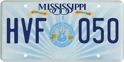 MS license plate HVF050
