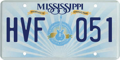 MS license plate HVF051