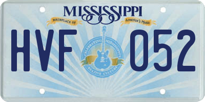 MS license plate HVF052