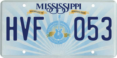 MS license plate HVF053