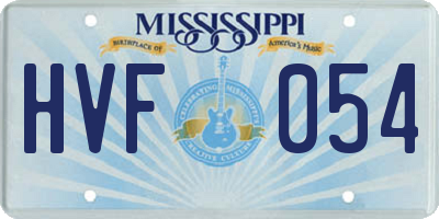 MS license plate HVF054