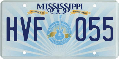 MS license plate HVF055