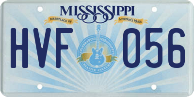 MS license plate HVF056