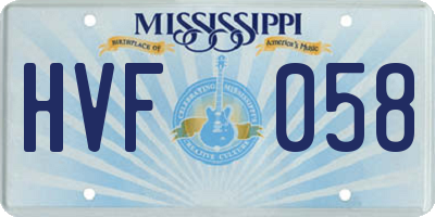 MS license plate HVF058