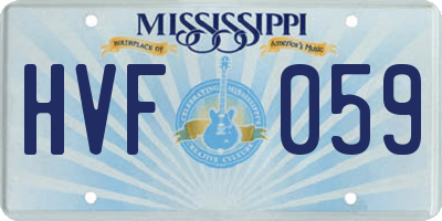 MS license plate HVF059