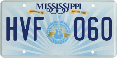 MS license plate HVF060