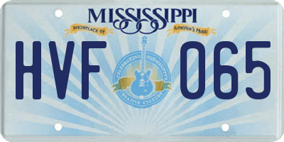 MS license plate HVF065