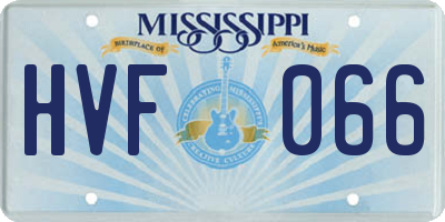 MS license plate HVF066