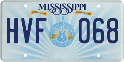 MS license plate HVF068