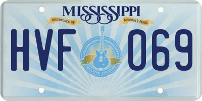 MS license plate HVF069