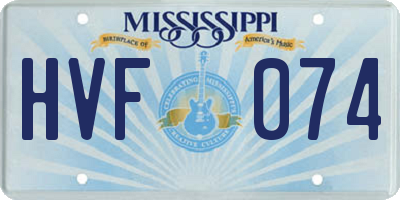 MS license plate HVF074